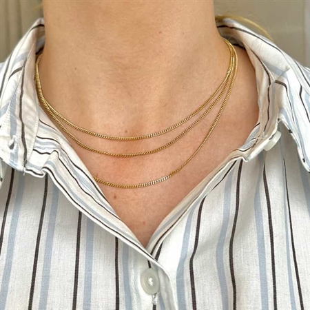 Panser Facet Halskette in 14 kt Gold (Verschiedene Größen und Längen)